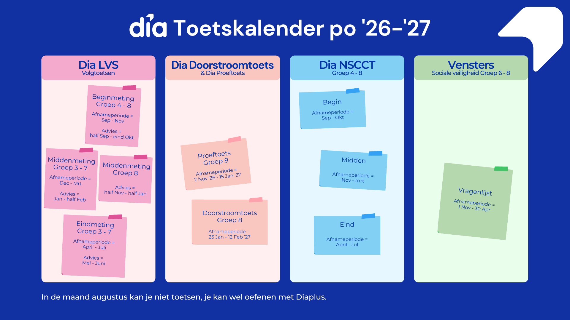 Toetskalender po schooljaar 26-27