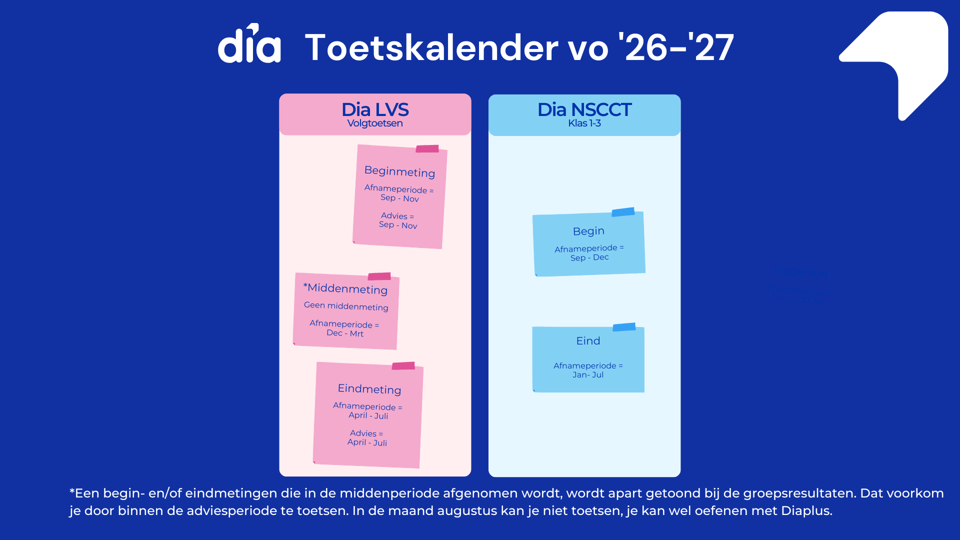 Toetskalender vo schooljaar 26-27