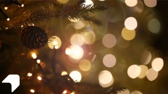 Lichtjes bij de kerstboom